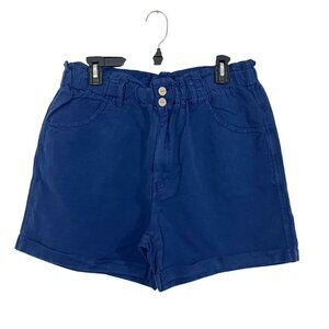 NEW Sundance Navy Blue High Rise Shorts Cotton Linen - Size 10